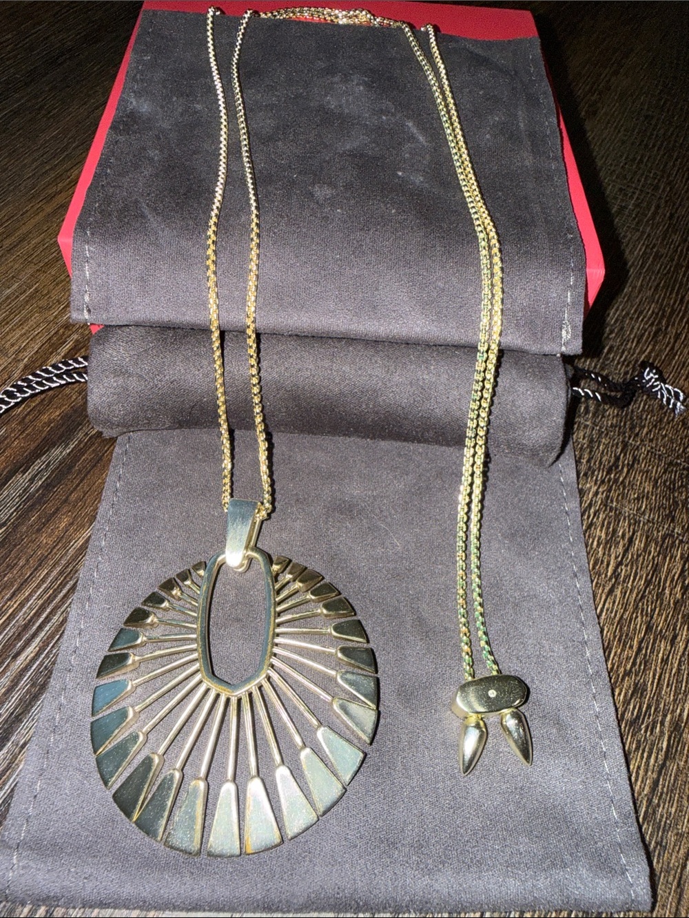 Kendra Scott Gold Sunburst Pendant Necklace